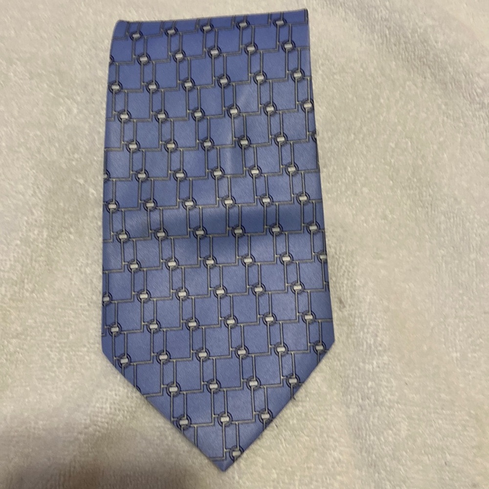 Romario Manzini Blue and White Tie